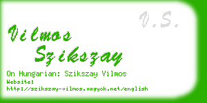 vilmos szikszay business card